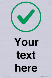 Custom plain background, green tick in circle sign